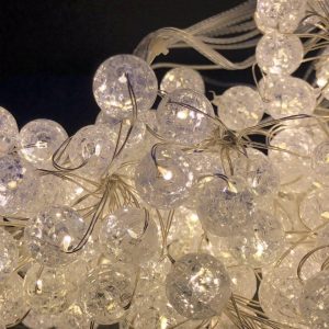 Штора-гірлянда на Мідному дроті Скло кулька 200 LED 2 на 2 м. тепло-біла