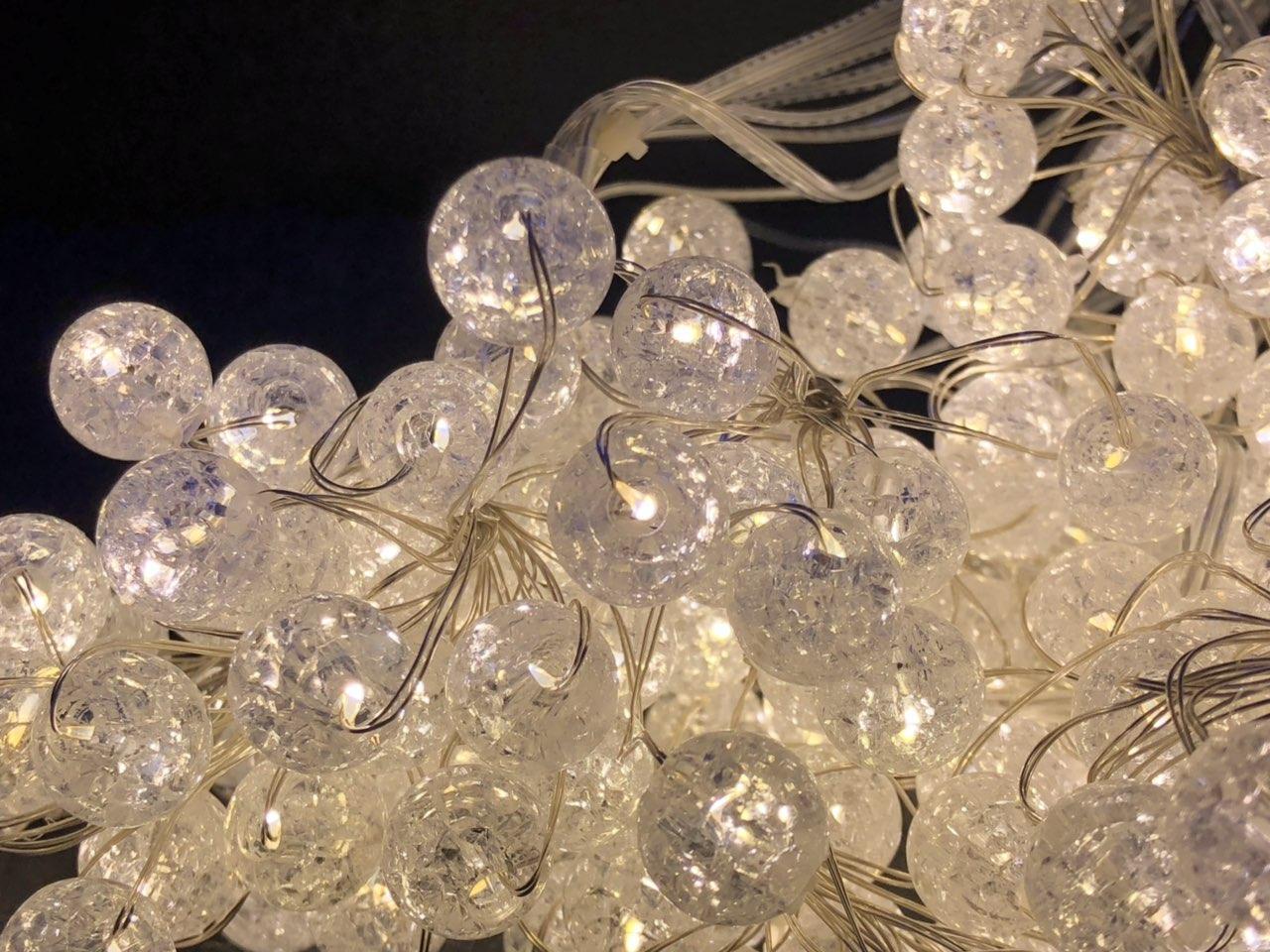 2089258510_shtora-girlyanda-na-midnomu Штора-гірлянда на Мідному дроті Скло кулька 200 LED 2 на 2 м. тепло-біла