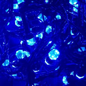 Штора-гірлянда Кришталь 300 LED E 3 на 1.5 м. синя
