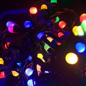 Штора-гірлянда матова Лінза D 300 LED 3 на 2 м. кольорова