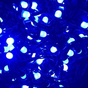Штора-гірлянда матова Лінза D 300 LED 3 на 2 м. синя