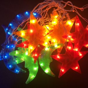 Штора-гірлянда Зірка + Місяць 120 L 2.5 м. кольорова