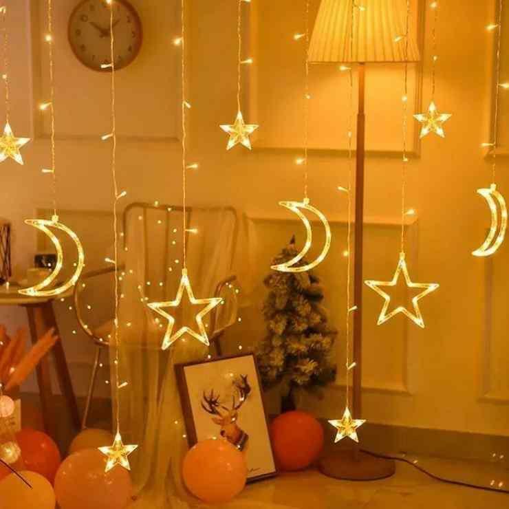 2752506256_w640_h640_girlyanda-shtora-zvezdochki Светодиодная гирлянда штора занавес Stars&Moons звезды и полумесяцы Теплый белый 9 режимов с пультом NEW