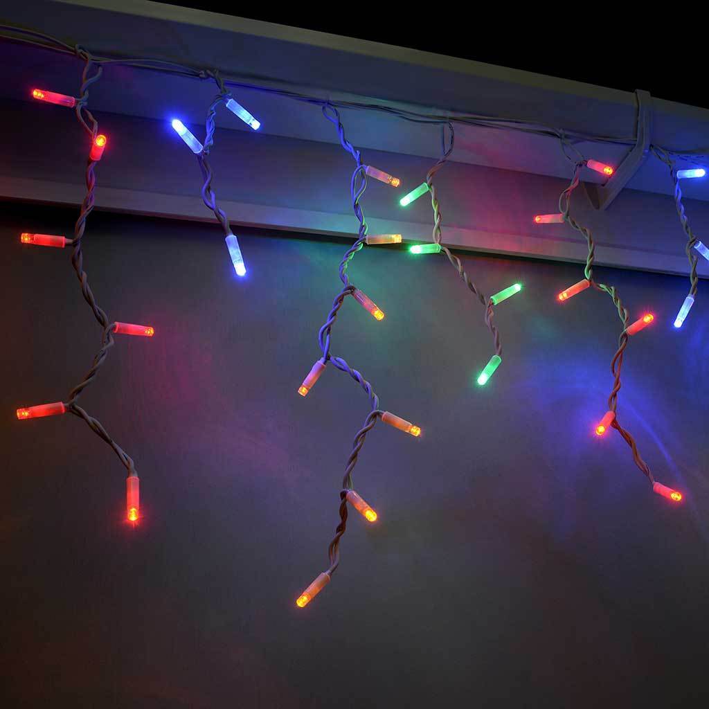 Гирлянда уличная бахрома 3 м на 0,7 м 120 LED Разноцветный на фасад здания — изображение 8