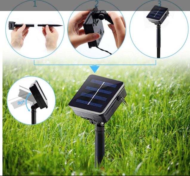 304987920 Гирлянда уличная для деревьев и веранд led капля росы solar от солнечной батареи 200 led 20 метров, желтая / Холодный Белый — изображение 3