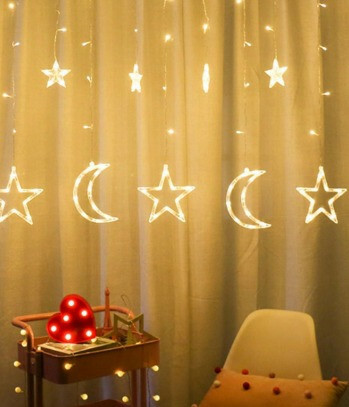 3347027484_w640_h640_svetodiodnaya-girlyanda-shtora Светодиодная гирлянда штора занавес Stars&Moons звезды и полумесяцы Теплый белый 9 режимов с пультом NEW — изображение 11