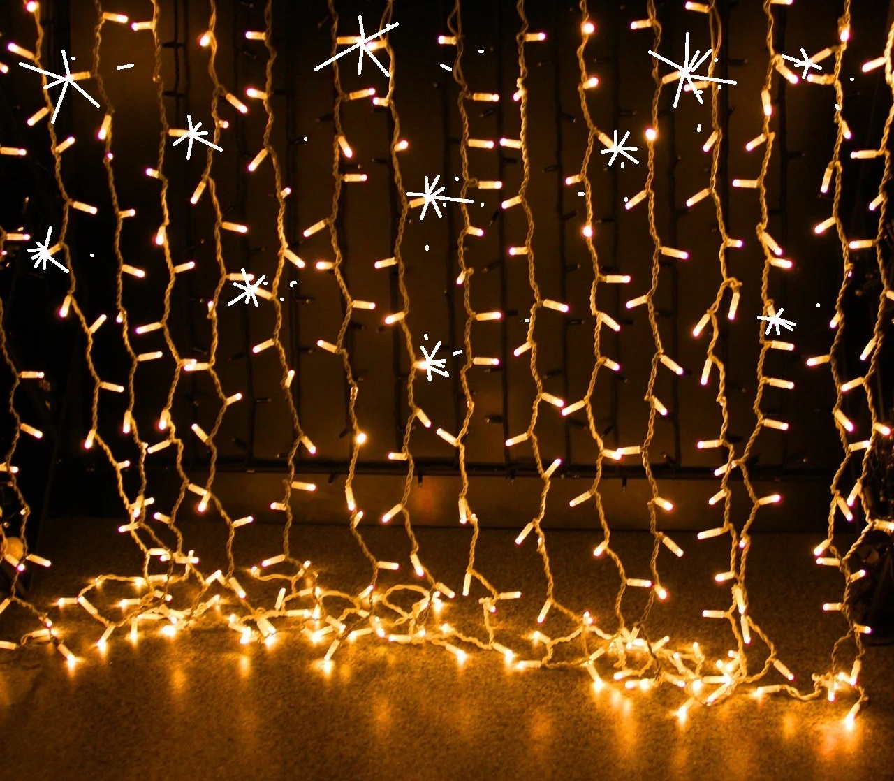 5557 Гирлянда штора уличная с мерцанием Curtain 3 на 3 метра 480 LED влагостойкая