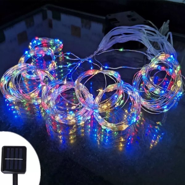 Штора гирлянда из медной проволоки 3*2,5м 425LED 8 режимов + статичный режим. - Зображення 4