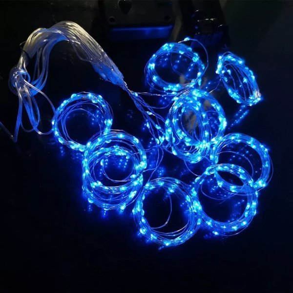 Штора гирлянда из медной проволоки 3*2,5м 425LED 8 режимов + статичный режим.