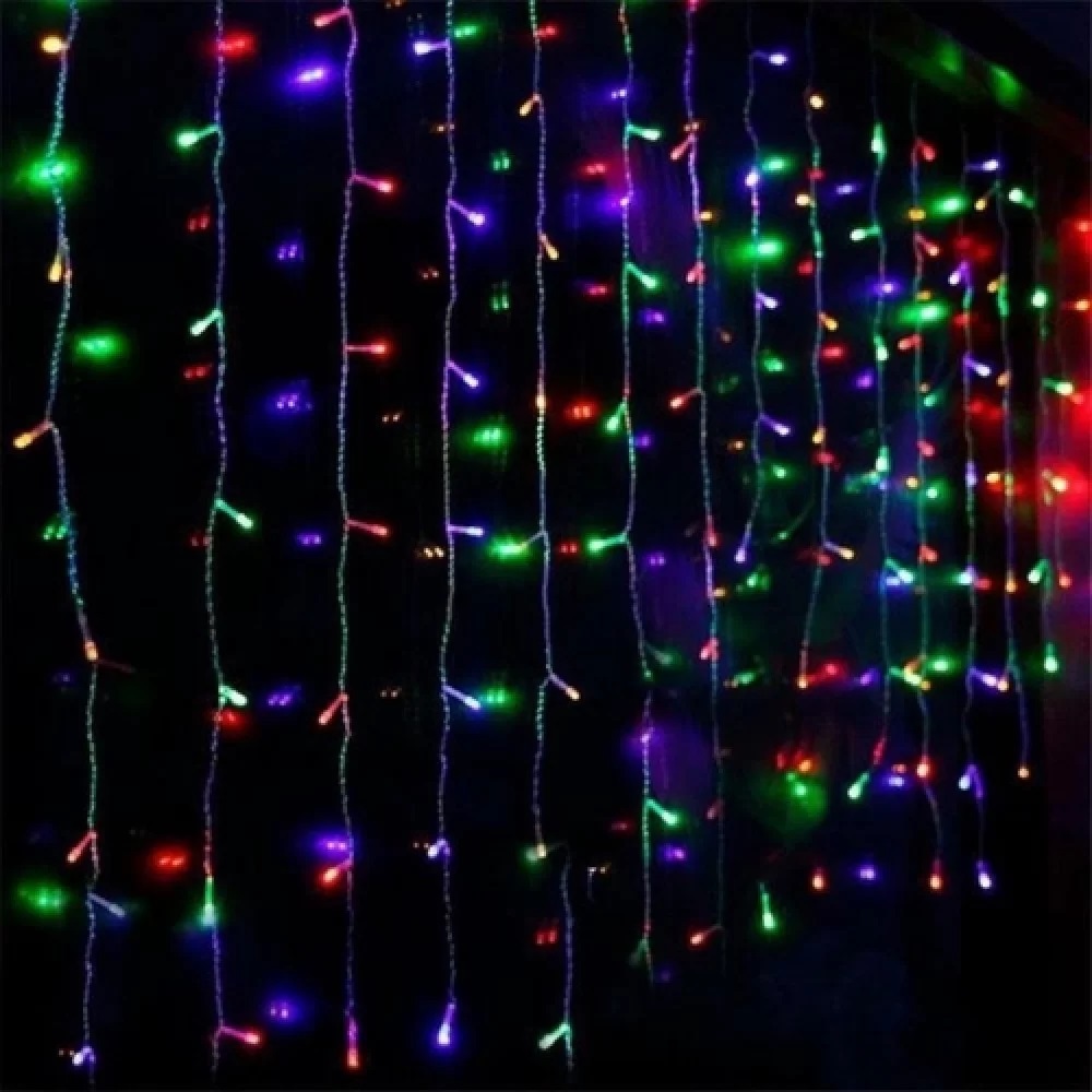 Гирлянда штора 2х2м Led 200 разноцветный цвет мультик для домашнего декора
