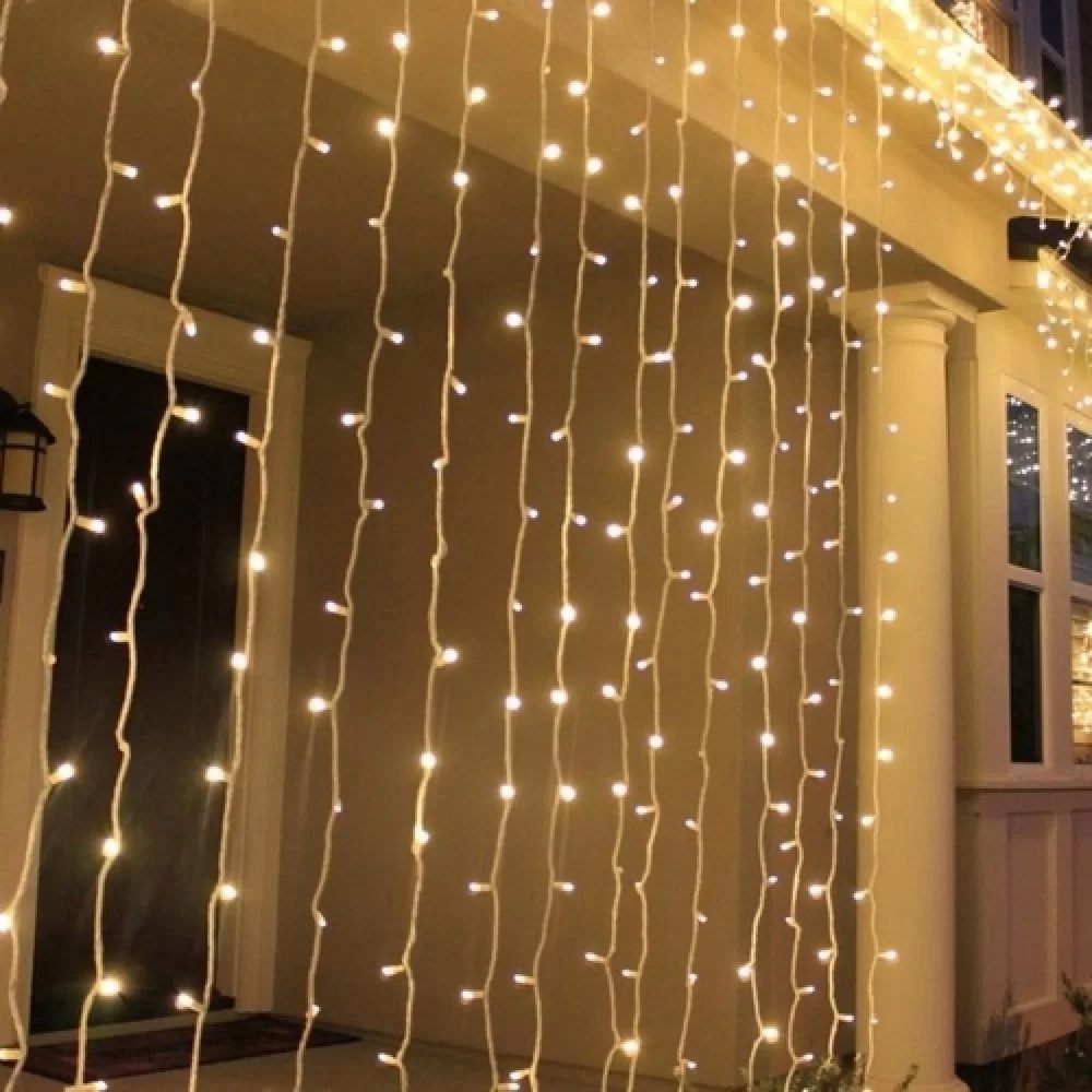Гирлянда штора 1,5х1,5м Led 120 теплый белый цвет для домашнего декора