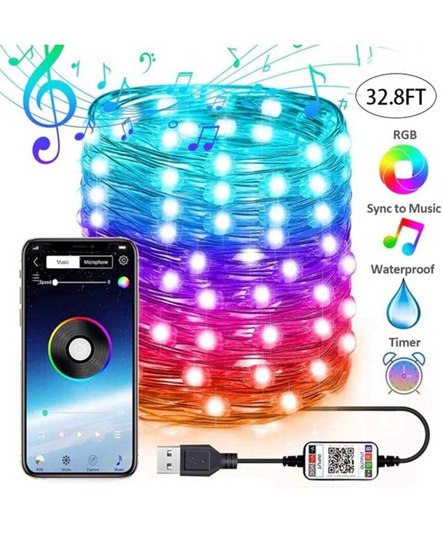 19071-88..864x1038 Гирлянда SMART-TWIN РОСА нить 100LED, USB, 10метров, BlueTooth RGB цвет(Управляется смартфоном)