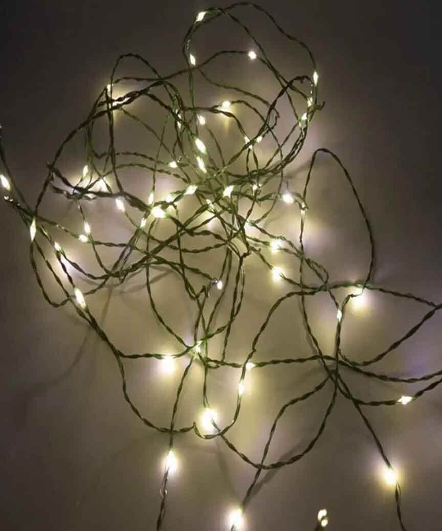 333_3.864x1038 Роса на катушці 500 LED 50м зелен. провід, 8 режимів+ пульт ДК, теплий білий