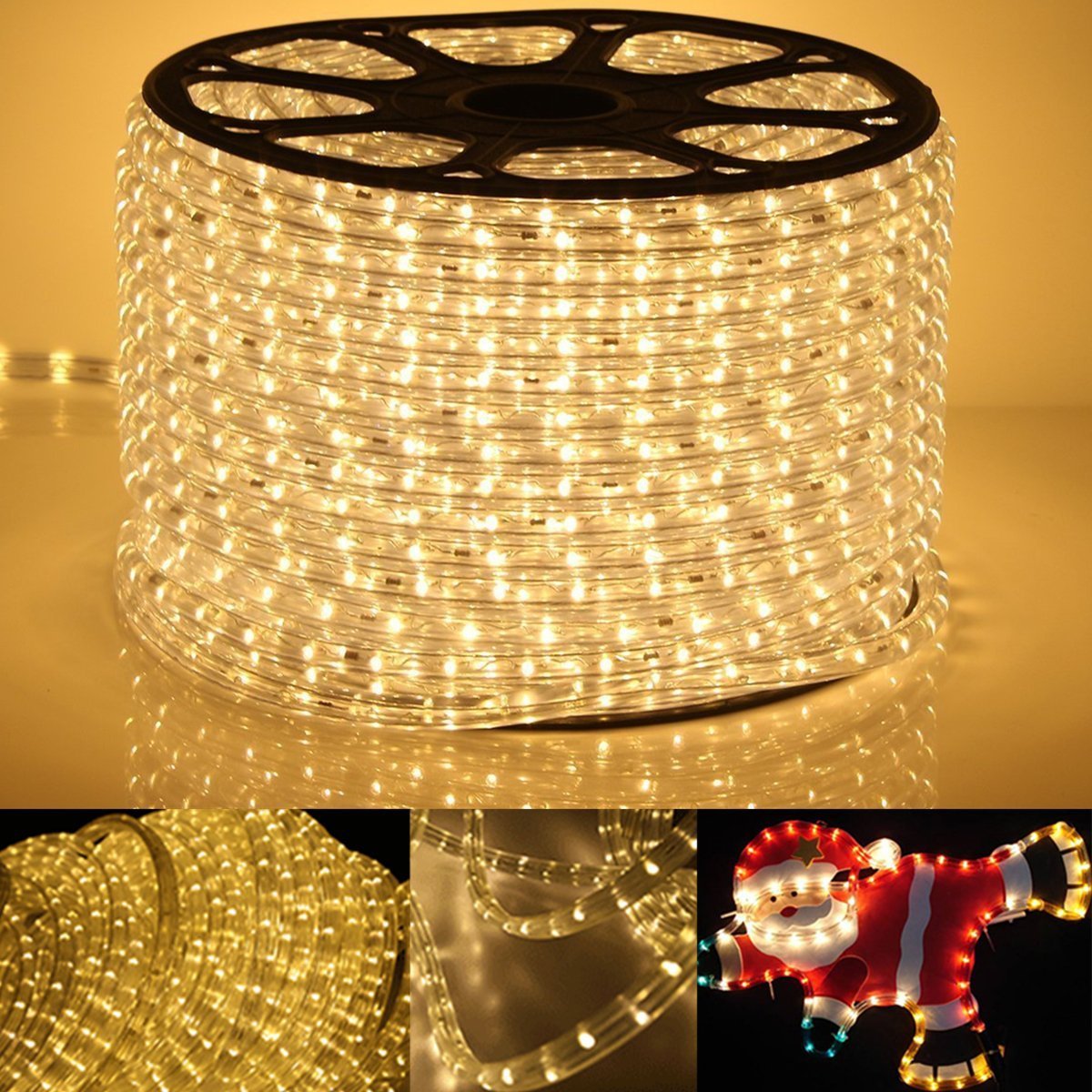 LED_желтый_дюралайт_бухта_светодиодный_2wrl Дюралайт желтый 100 м 2WRL двухжильный пвх трубка LED light — изображение 2