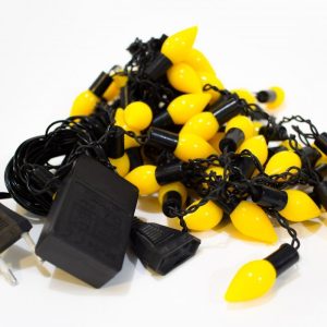 Гирлянда бахрома шарики овальные 3 м на 0,5 м 50 LED Желтые