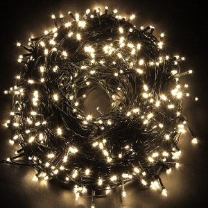 LED светодиодная гирлянда нить новогодняя 30 метров 300 led Теплый белый