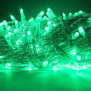 Гирлянда зеленая 30 метров нить 300 LED светодиодов
