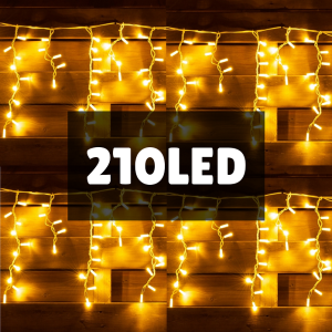 Бахрома 210LED гирлянда 5м *0,7 силиконовый прозрачный провод PI44