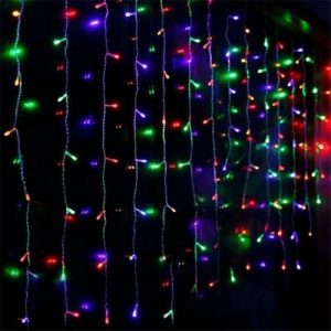Гирлянда штора 2х2м Led 200 разноцветный цвет мультик для домашнего декора