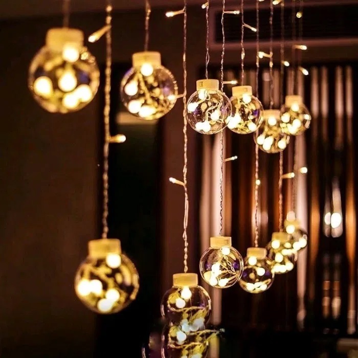 image Светодиодная гирлянда шары штора led — изображение 8