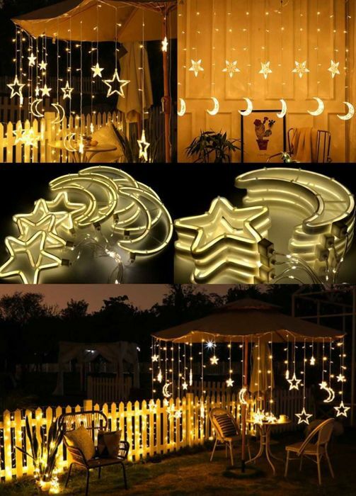 image__7_ Гирлянда Xmas Copper curtain ball lamp 9WW-1 Тёплый белый Луна 5 Звезда 4 3M*0.7M — изображение 6