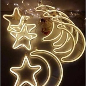 Гирлянда Xmas Copper curtain ball lamp 9WW-1 Тёплый белый Луна 5 Звезда 4 3M*0.7M