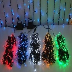 Гирлянда для дерева 200 LED НИТЬ 20 м каучук толстый провод синяя