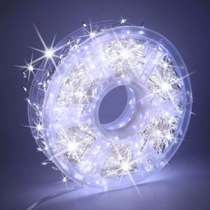 Гирлянда «Веточка из капель росы» 100м, с пультом, 2500 LED, от USB и сети 220V, 8 режимов, Холодный Белый