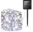 Светодиодная гирлянда нить Роса 300LED 30м Solar солнечная батарея W холодный белый