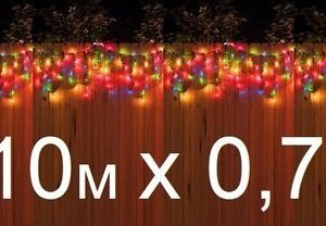 Бахрома без мерцания ПВХ проводе 10 м на 0,7 м 350 LED очень густая пышная гирлянда