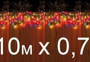Бахрома без мерцания ПВХ проводе 10 м на 0,7 м 350 LED очень густая пышная гирлянда