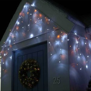 Гирлянда бахрома 3 м на 0,7 м 120 LED Красно-Белая