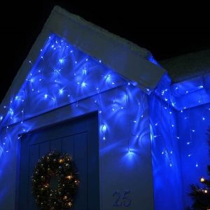 Гирлянда бахрома 3 м на 0,7 м 120 LED синяя