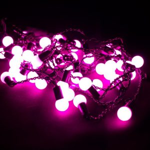 Гирлянда бахрома шарики 3 м на 0,5 м 50 LED Фиолетовые