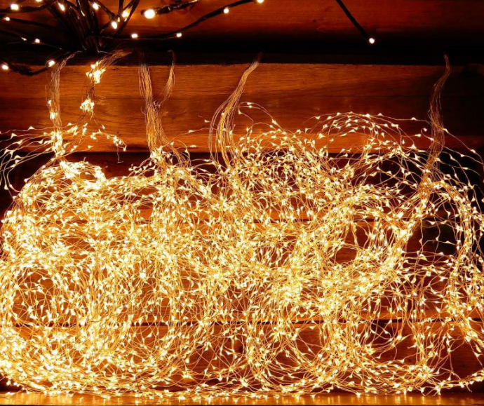 Гирлянда_конский_хвост_лед Гирлянда роса 200 led 10 линий по 2м, 8 режимов от USB + пульт, адаптер. Цвет-Теплый Белый — изображение 7