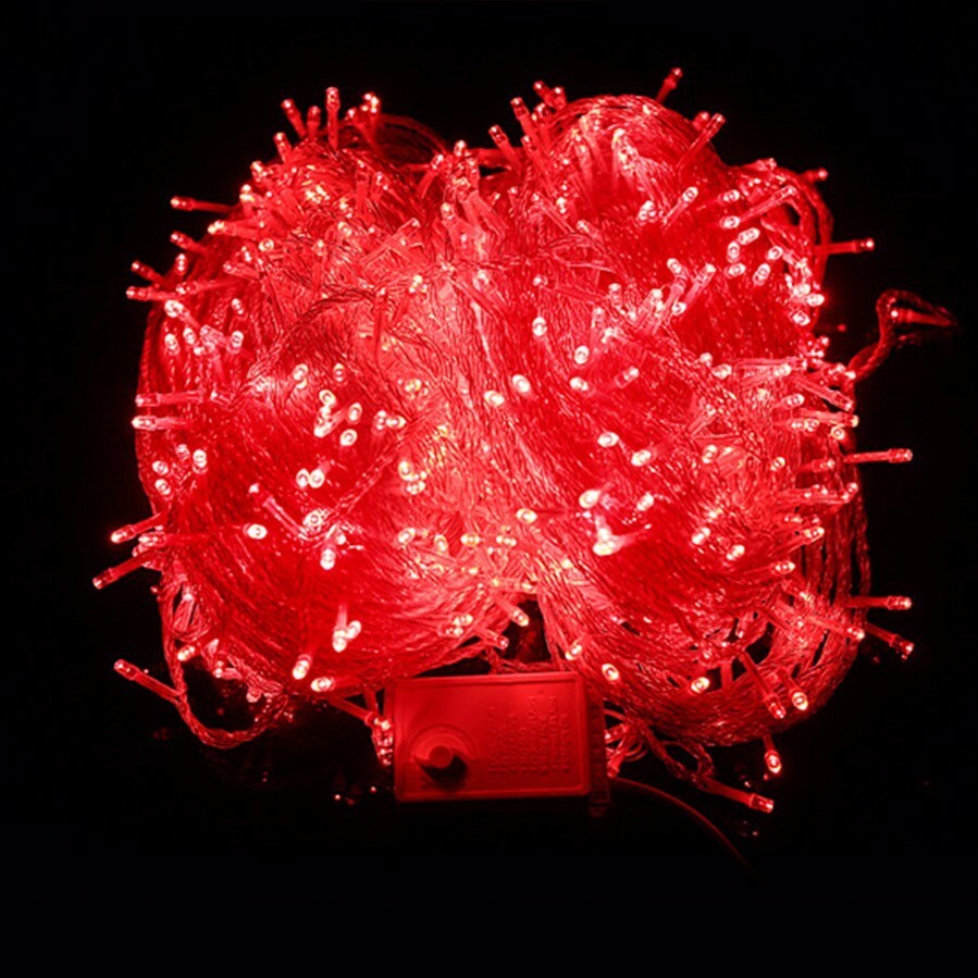 Гирлянда_красная_500_LED_для_украшения_дома_елки_ели_сосны Гирлянда 800 LED Разноцветная 40 метров — изображение 5