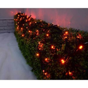 Каучуковая гирлянда нити на черном кабеле провод 100 LED 10 метров