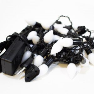 Гирлянда бахрома шарики овальные 3 м на 0,5 м 50 LED Белые