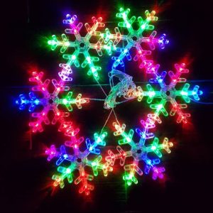 Снежинки гирлянды новогодние светодиодные LED 6 шт