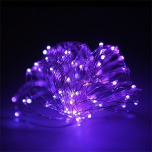 Гирлянда уличная на тонком проводе 100 LED фиолетовая