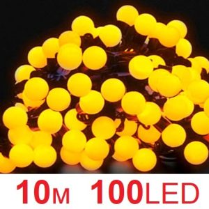 Гирлянда шарики 10 м 100 LED Желтые