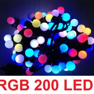 Гирлянда шарики RGB 200 LED Разноцветные мультик