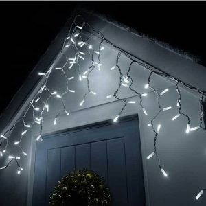 Бахрома уличная гирлянда 5 м на 0,7 м 160 LED Белый цвет с мерцанием