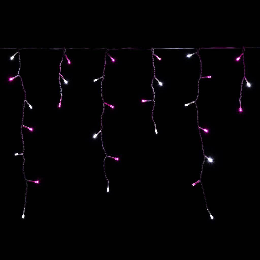 Гирлянда бахрома 3 м на 0,7 м 120 LED Сиреневая-Белая — изображение 3