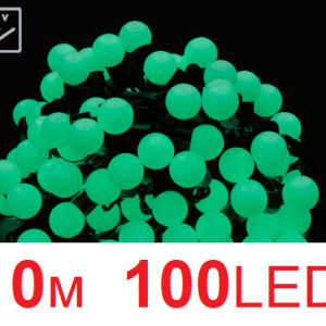 Гирлянда шарики 10 м 100 LED Зеленые