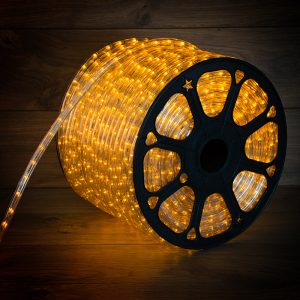 Гирлянда в силиконовой трубке дюралайт 100м 24LED/М желтый цвет шланга