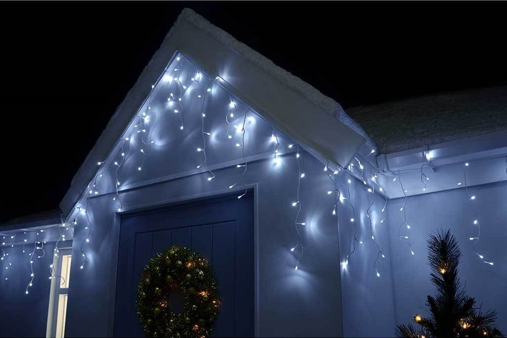 Гирлянда бахрома 3 м на 0,7 м 120 LED Белая