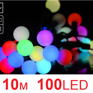 Гирлянда шарики 10 м 100 LED Разноцветные RGB