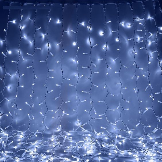 Светодиодная_гирлянда_штора_1200_LED Гирлянда штора Уличная 3 на 3 метра 1200 LED
