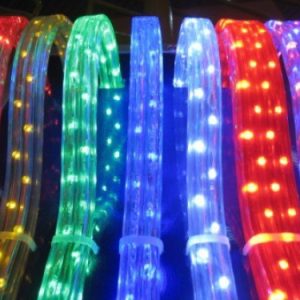 LED гирлянда дюралайт шланг квадратный RGB разноцветная (мультик) 100 метров